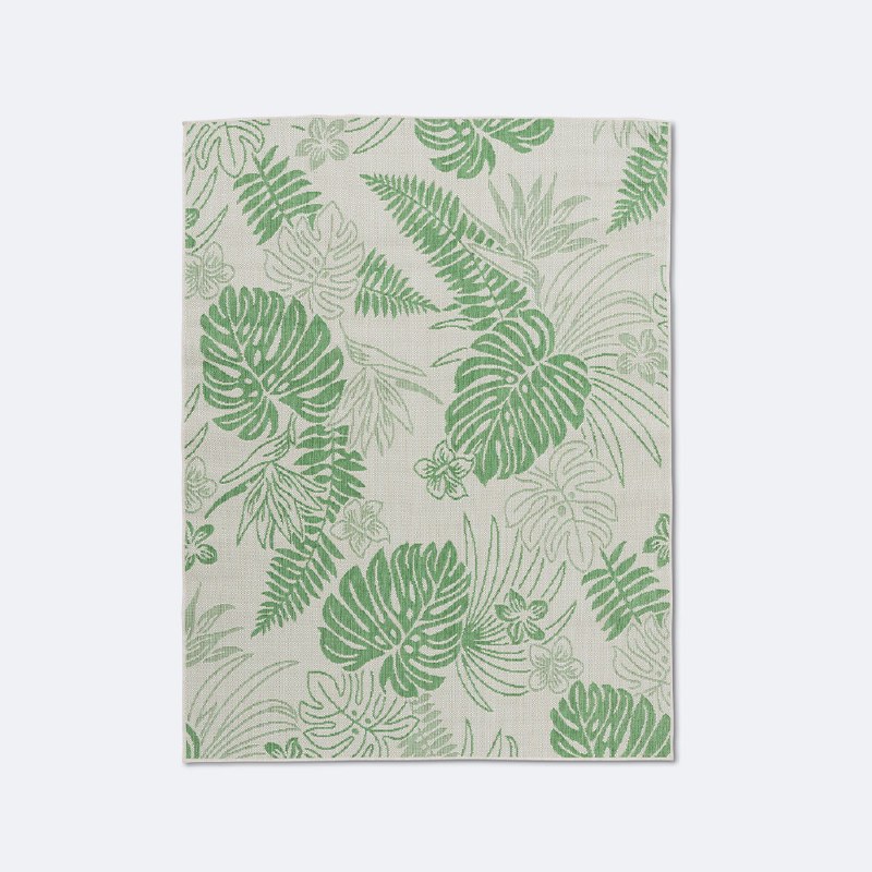Cabana Outdoor Rug 5'x7' - Green Leaf