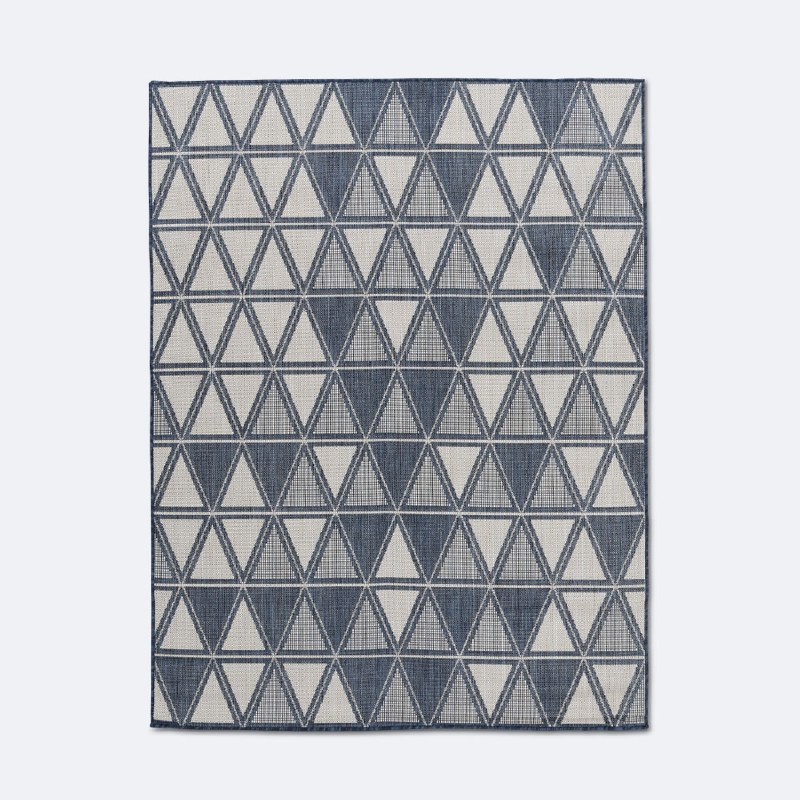 Cabana Outdoor Rug 6'x9' - Navy Triangles