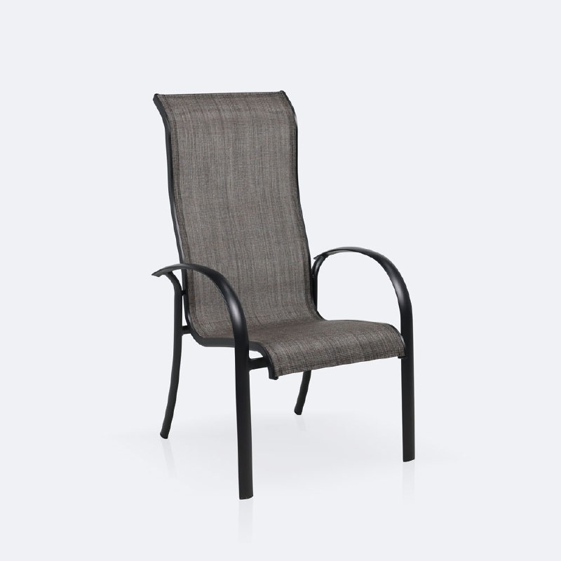 Carlo Armchair - Black Frame - Brown/Grey Sling