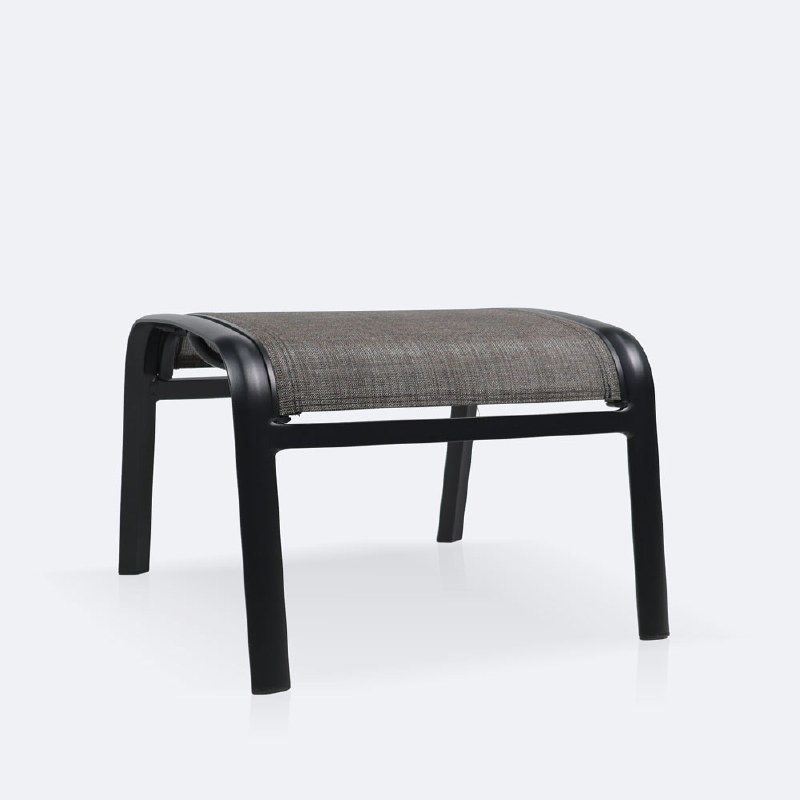 Carlo Sling Ottoman - Black Frame - Brown/Grey Sling