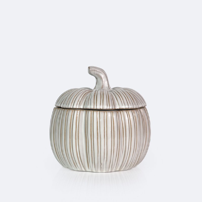 Ceramic Pumpkin Jar - Ivory