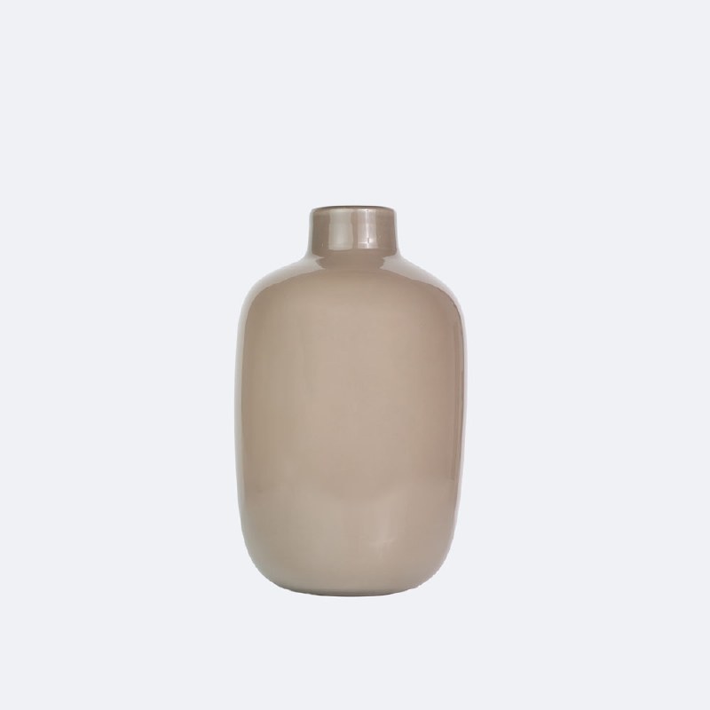 Glass Vase  30cm - Taupe