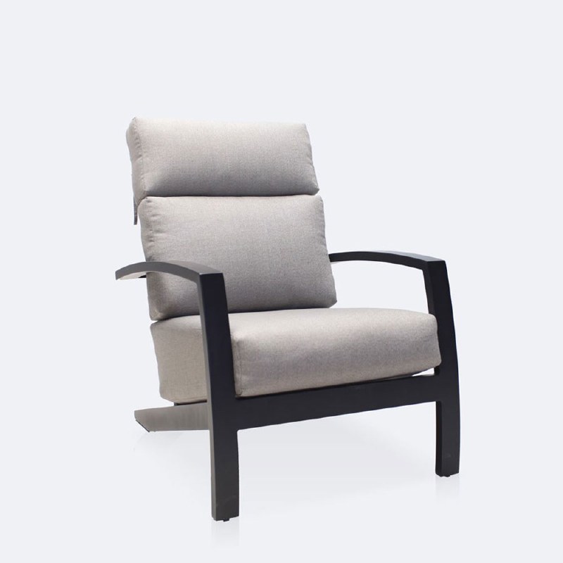 Cole Club Chair - Black Frame - Light Grey Cushion