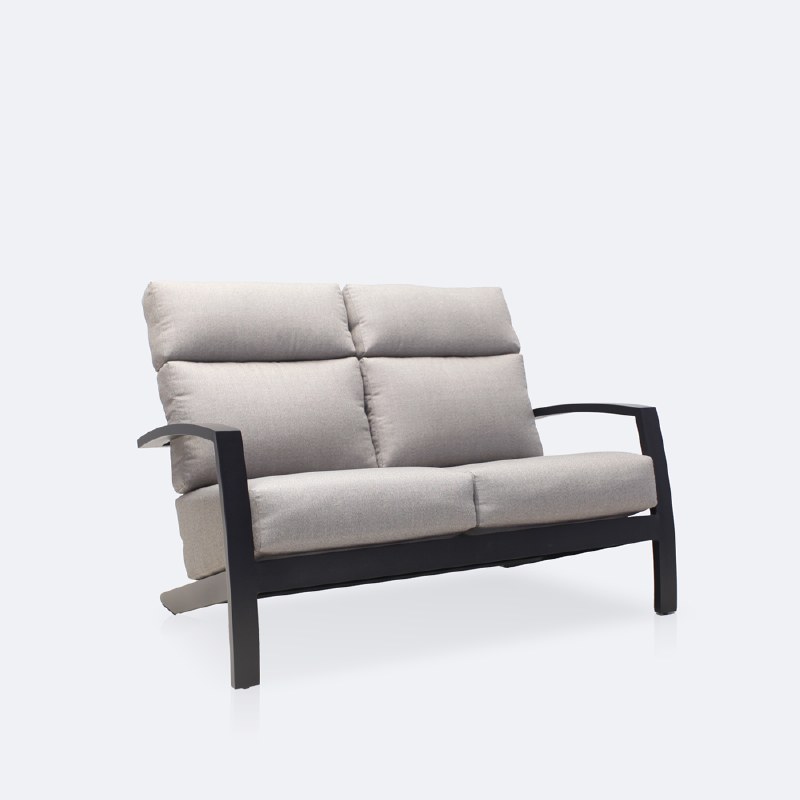 Cole Loveseat - Black Frame - Light Grey Cushion