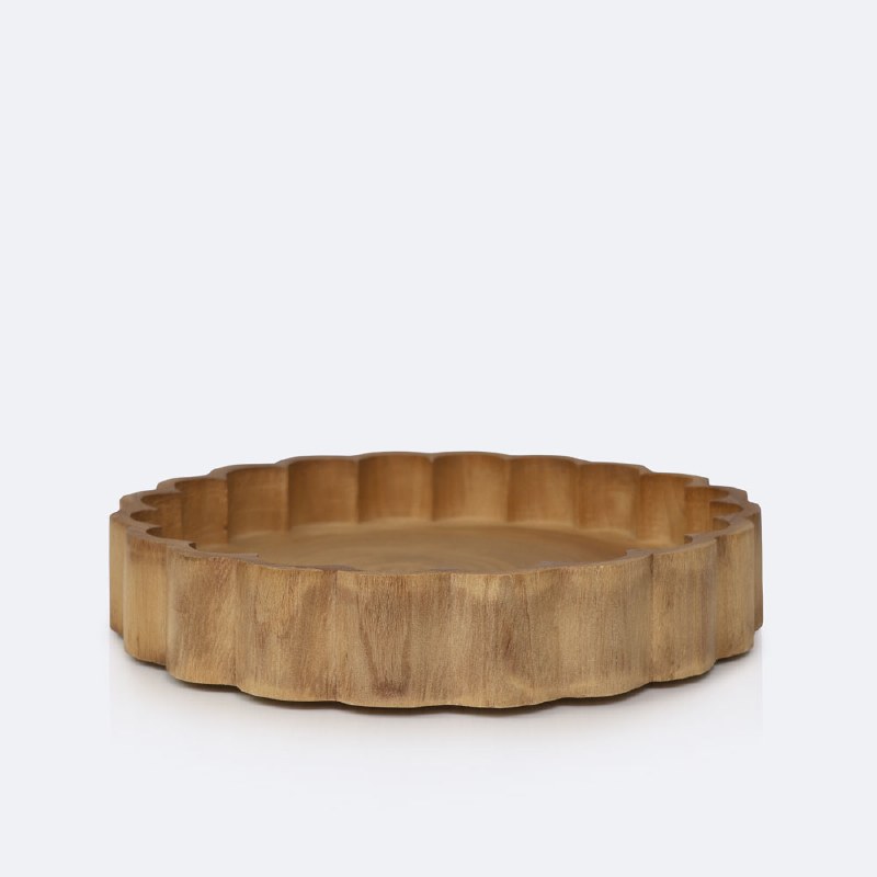 Fluted Wood Tray