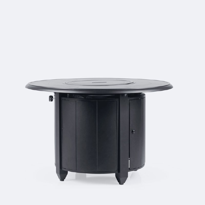 Geometric 40&quot; RD Firepit Table - Dark Grey