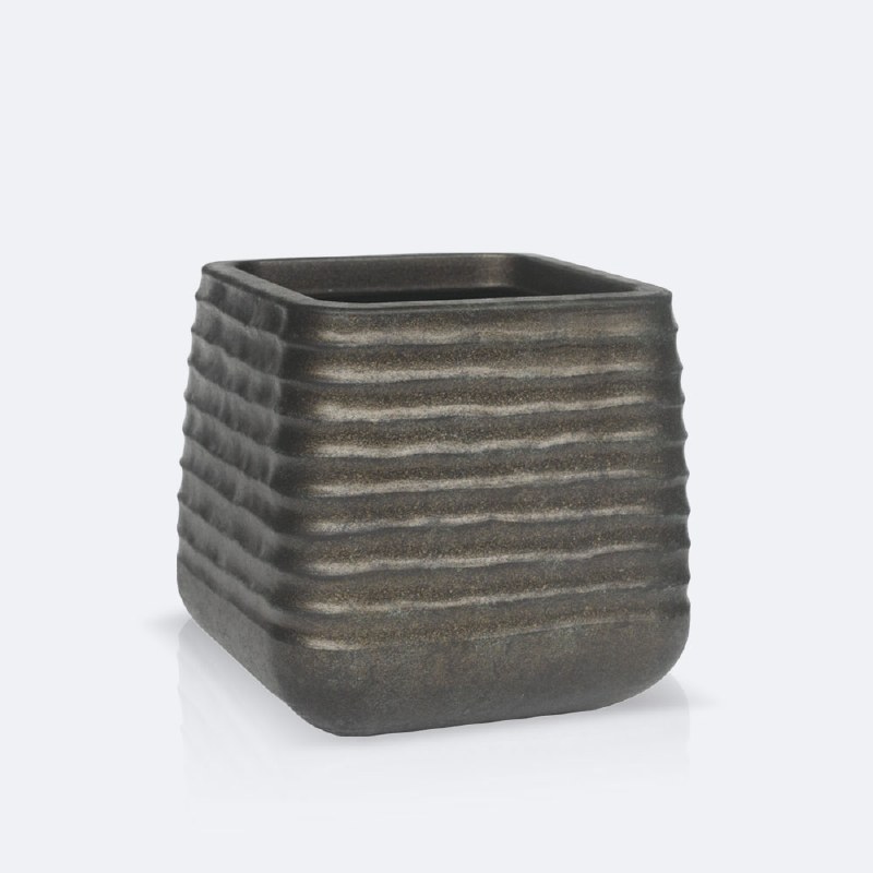 Mariella Square Pot - Tarnished Brass / Large