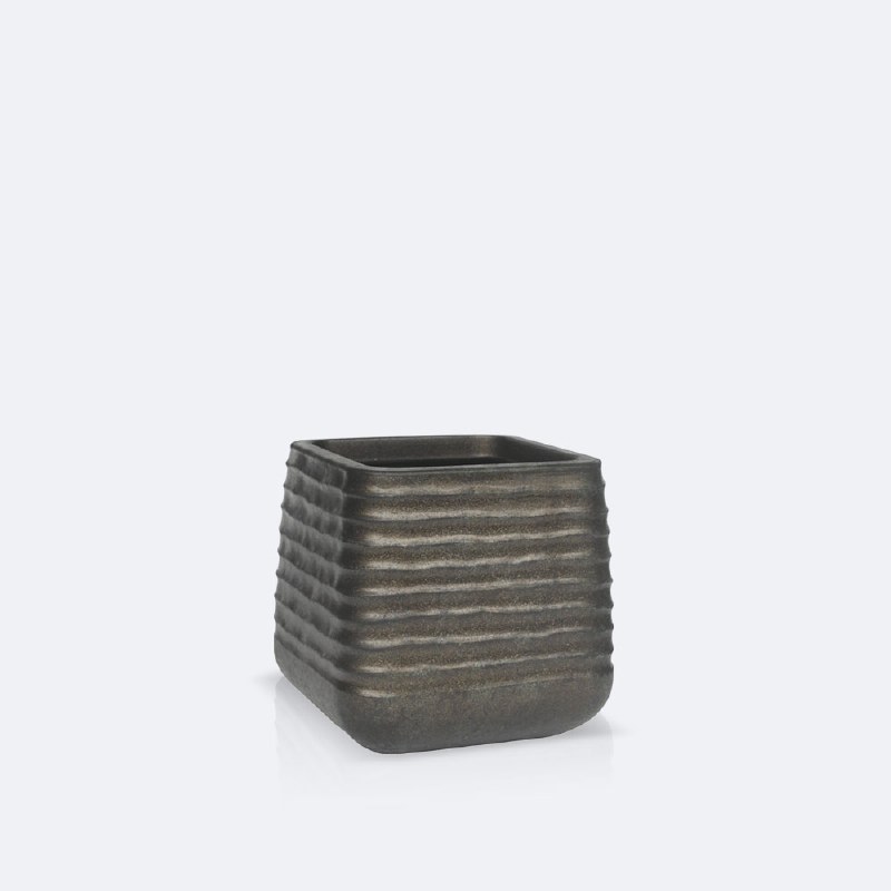 Mariella Square Pot - Tarnished Brass / Small