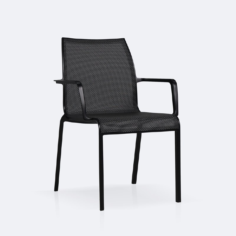 Holiday Sling Armchair - Black Frame / Shadow Sling