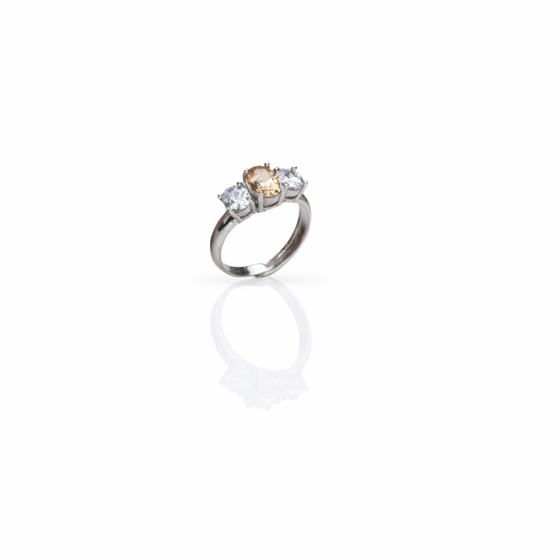 Ring-Clear/Beige Crystal