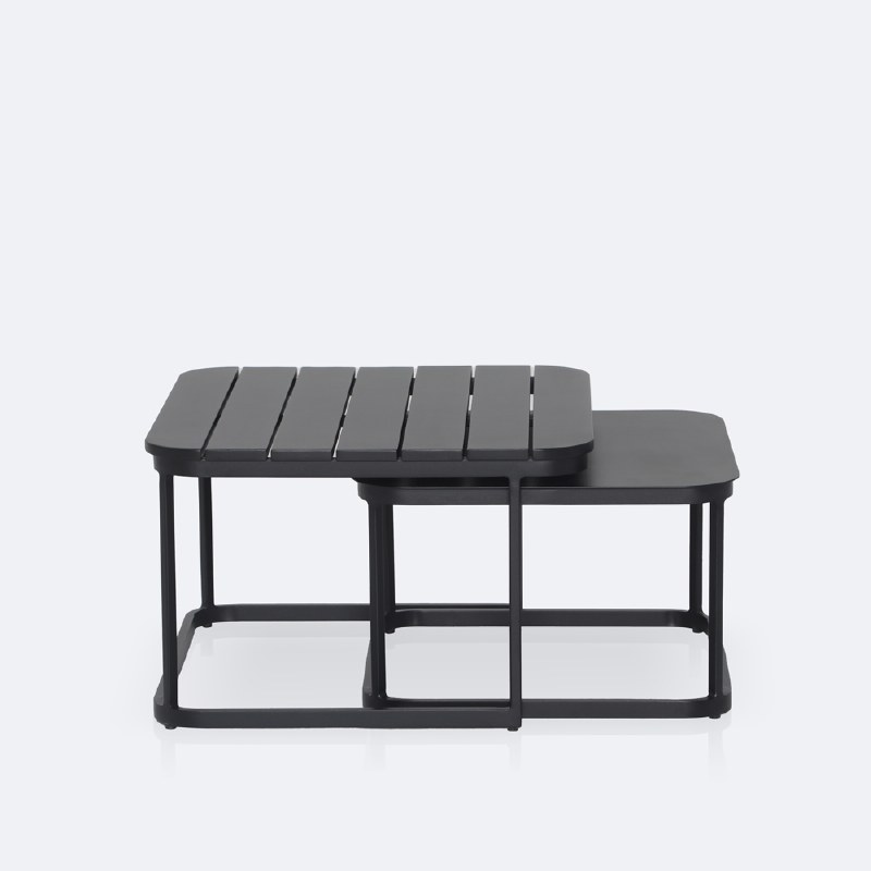 Kyoto Nesting Coffee Table Set - Black Frame