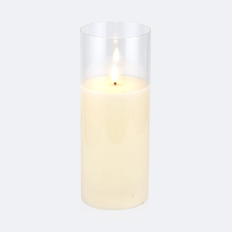LED Candle with Glass - Large 