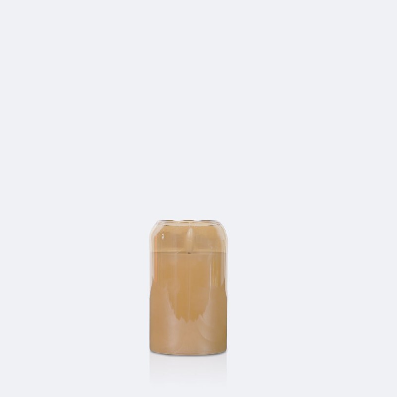 LED Glass Candle 5in - Amber