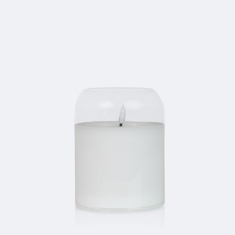 LED Glass Candle 6in - Clear