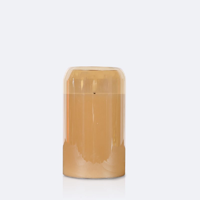 LED Glass Candle 8in - Amber