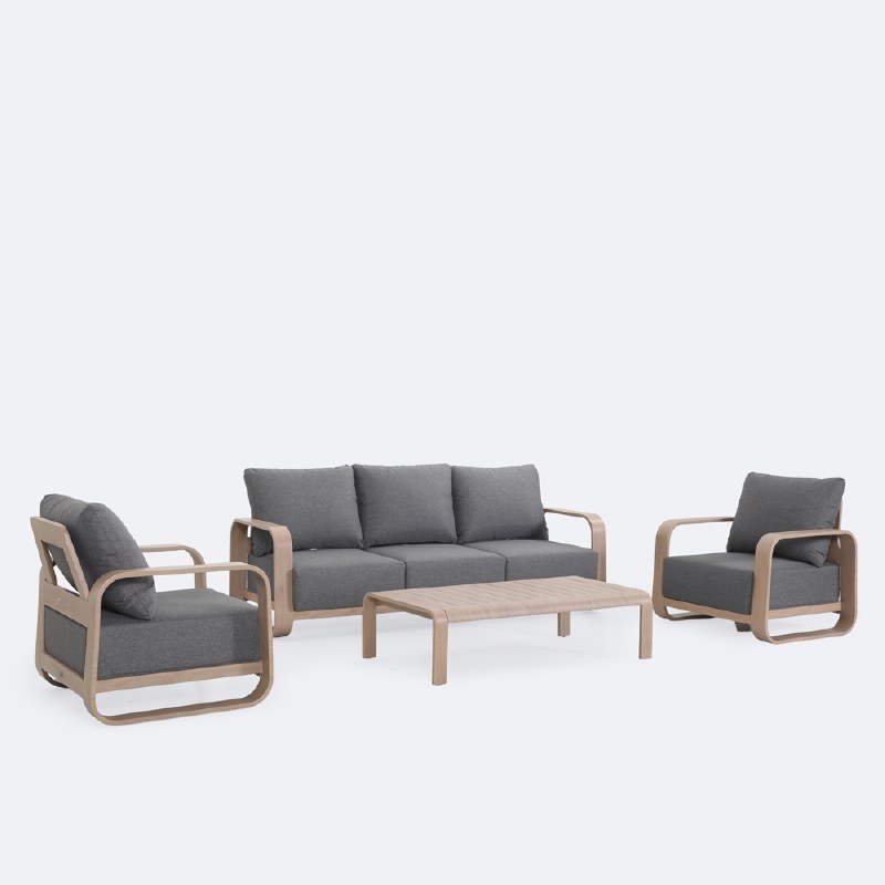Marlow Conversation Set - Brushed Wood