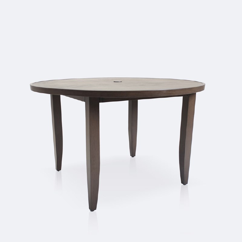 Oak Ridge 48&quot; Round Dining Table- Brushed Walnut Brown