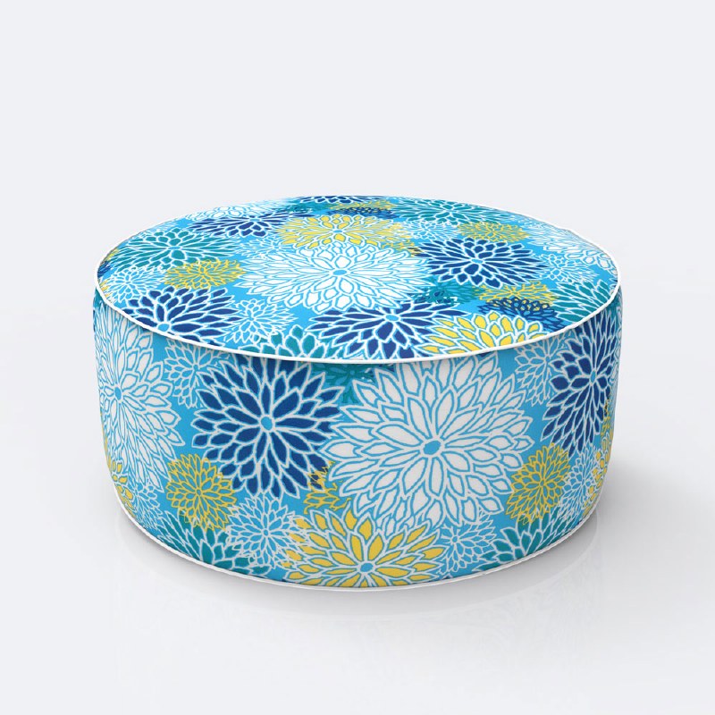 Inflatable Patio Pouf - Blue Lotus