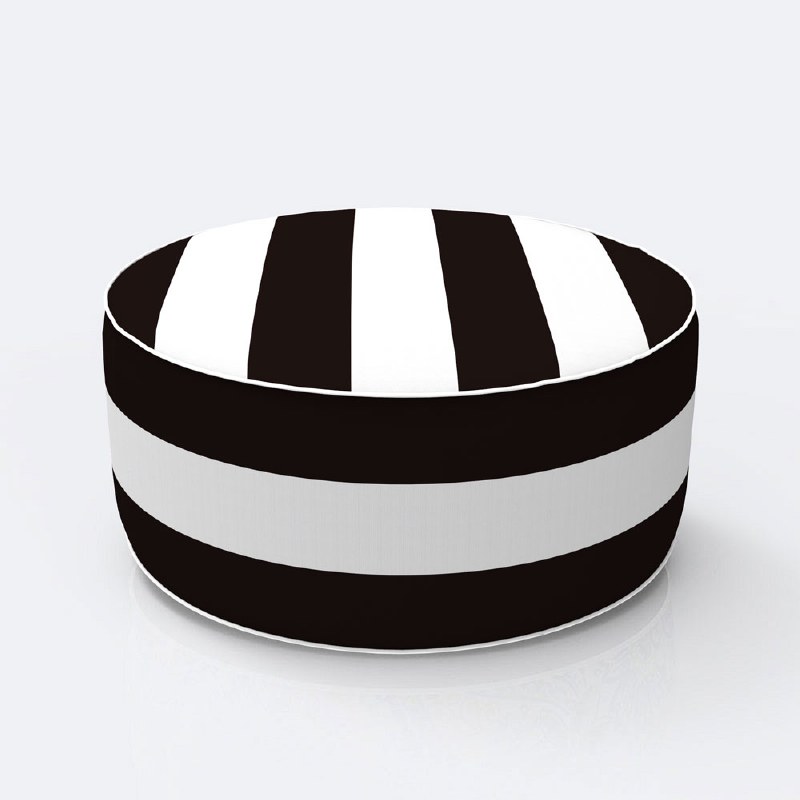 Inflatable Patio Pouf - Black Stripe