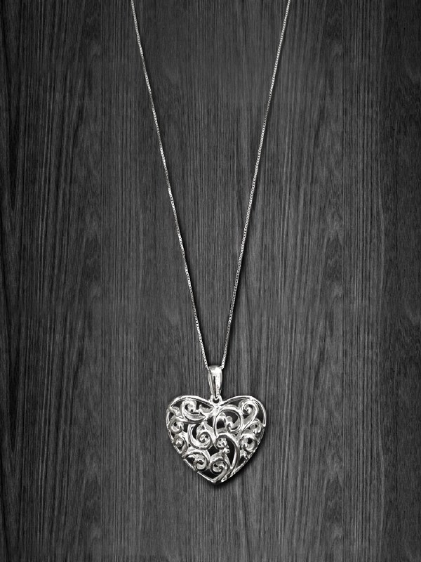 Silver Heart Pendant with Chain