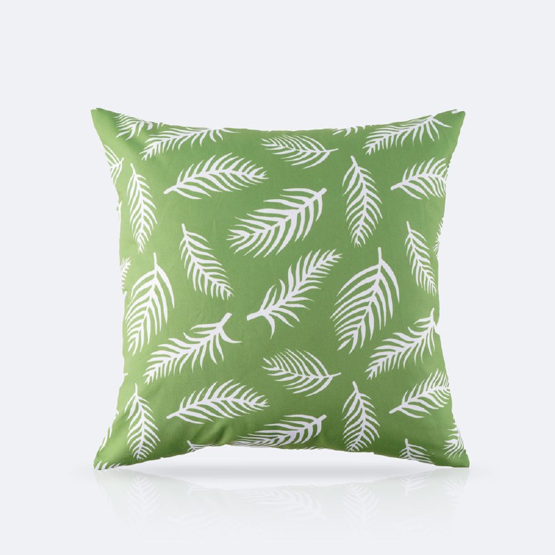 Throw Pillow 18 x 18 - Green Leaves
