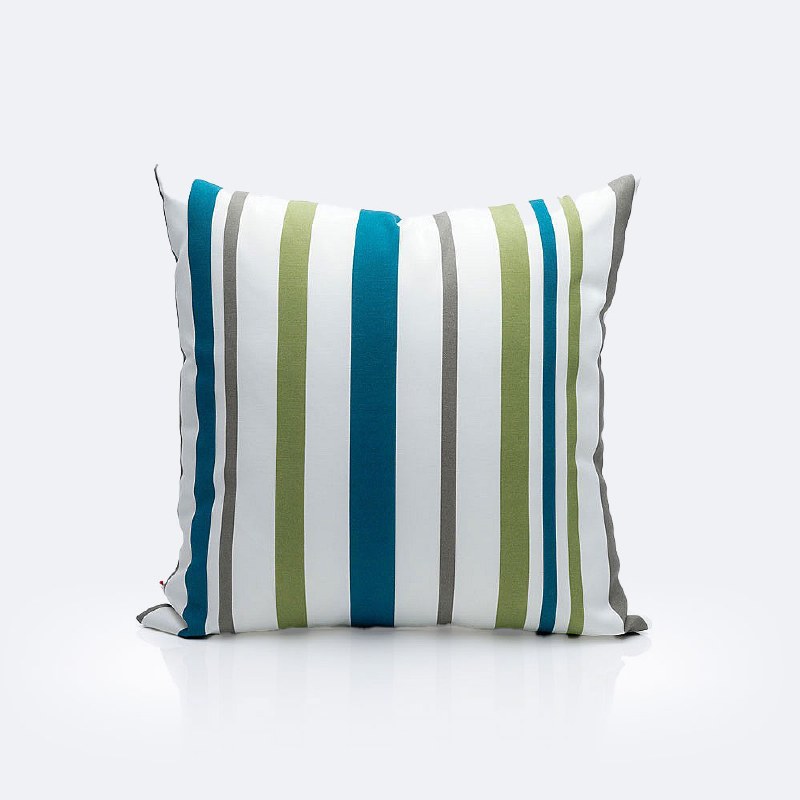 Throw Pillow 18&quot;x18&quot; - Blue, Green, Grey &amp; White
