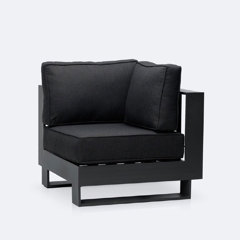 Renfrew Corner Chair -  Black Frame - Carbon Black Cushion