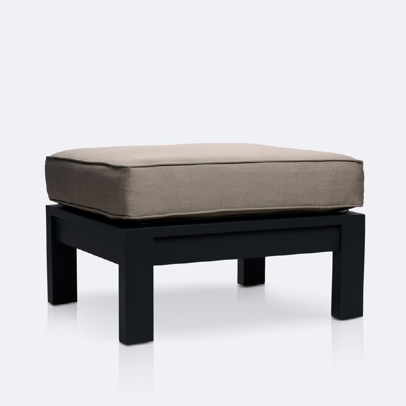 Shoreline Ottoman - Black Frame, Cast Shale Cushion