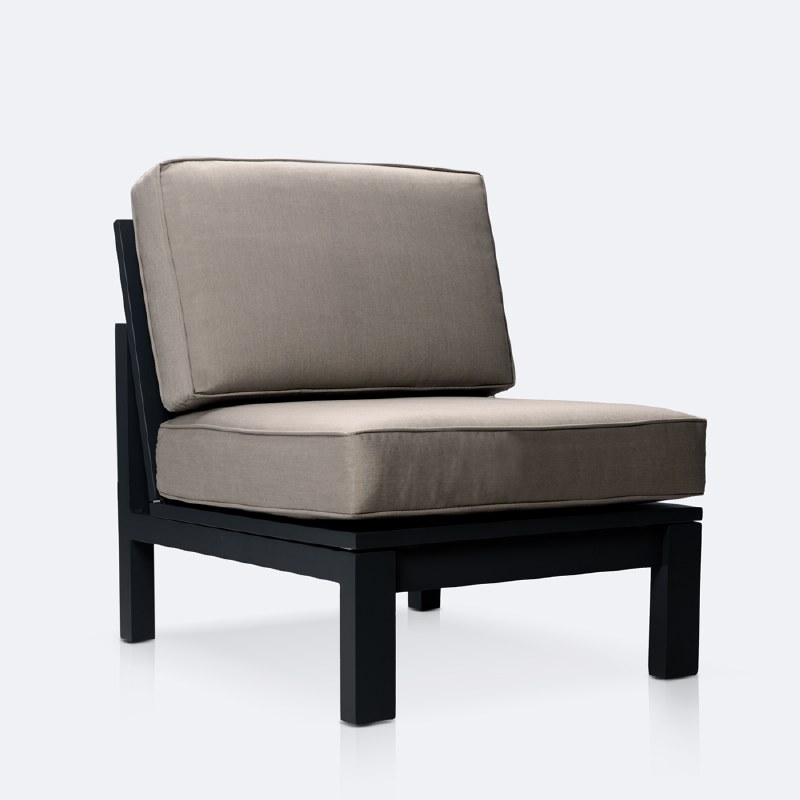 Shoreline Side Chair - Black Frame, Cast Shale Cushions