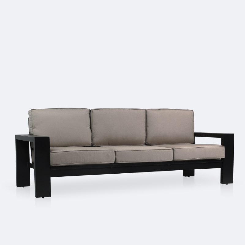 Shoreline Sofa - Black Frame, Cast Shale Cushions