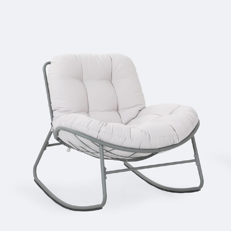 Simmons Rocking Chair - Black Frame - Greige Cushion 