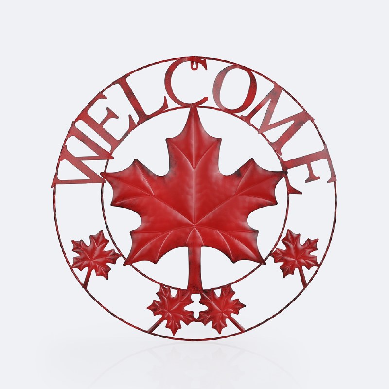 Maple Leaf Welcome Sign