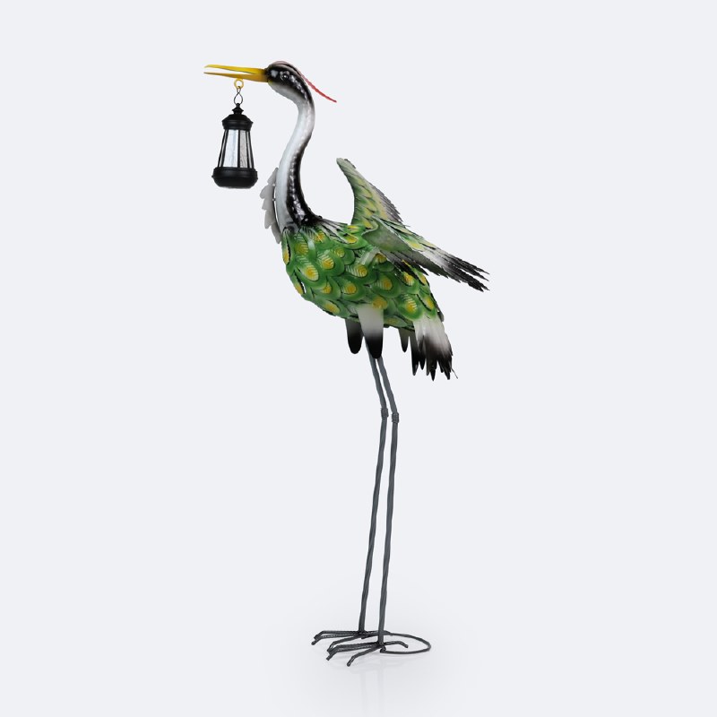 Green Crane with Solar Lights
