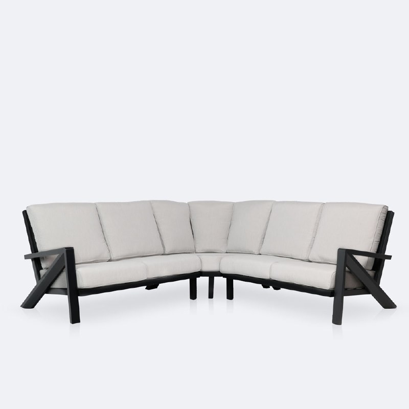 Eros Sectional - Black Frame, Sand Cushions