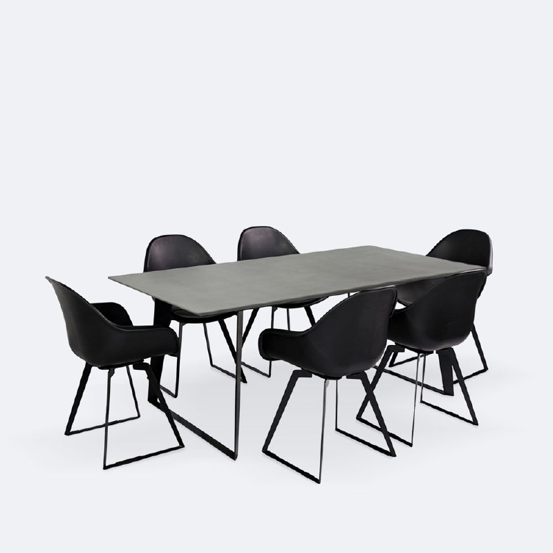 Ghost Dining Set - 6 Seats - Black