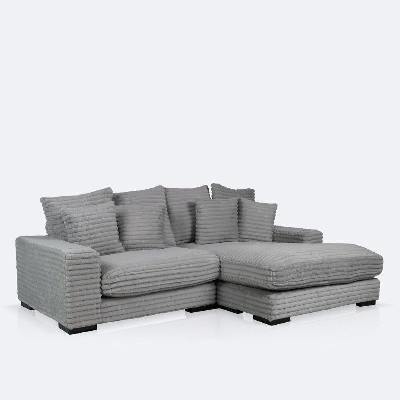 Luna Ultra Plush Sectional with Dual Cupholders and USB Ports - Grey