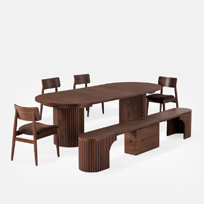 Round Transformer Table Set  - Royal Walnut