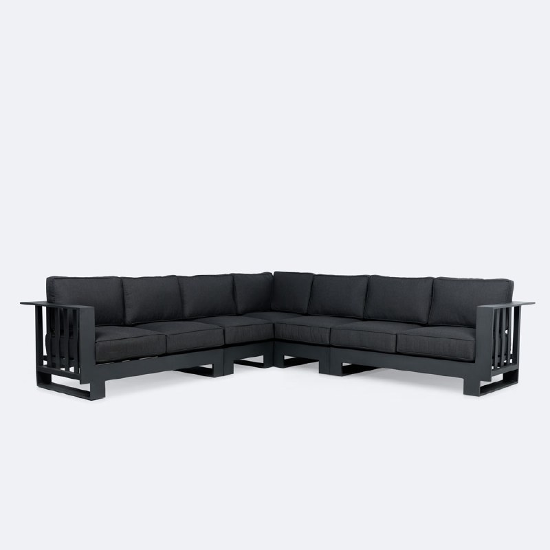 Renfrew Sectional Set - Black Frame - Carbon Black Cushion