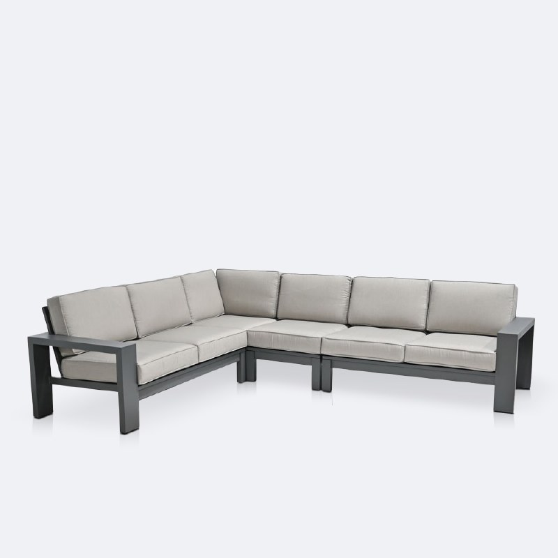 Shoreline Sectional Set - Dark Grey/ Spectrum Dove Cushions