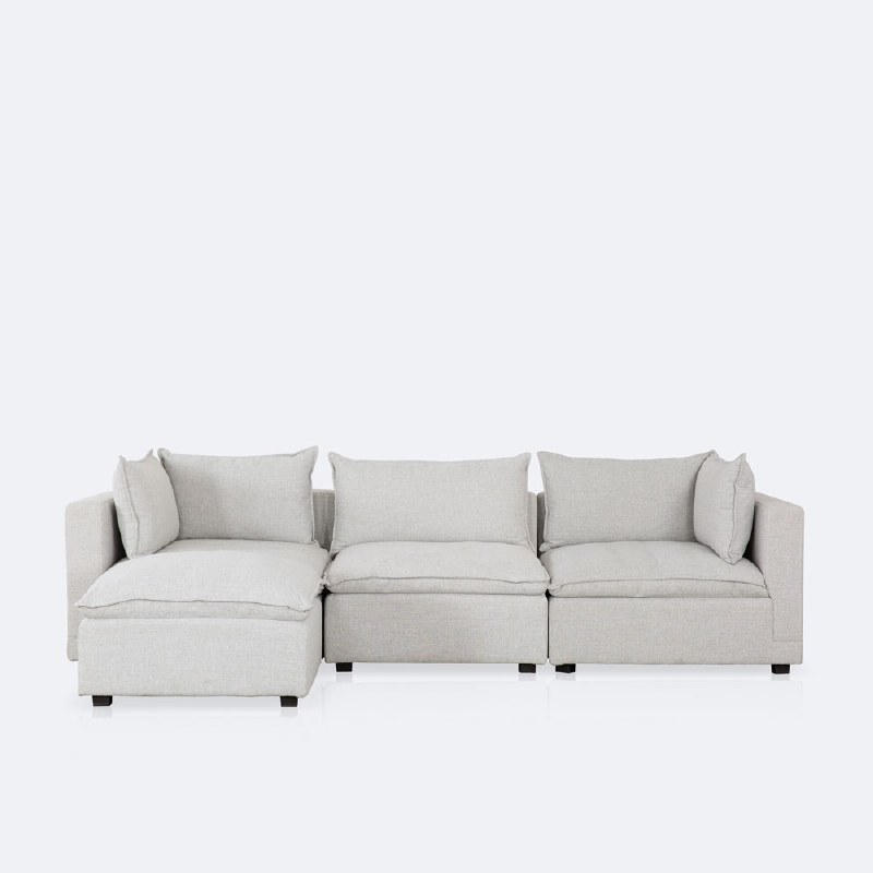 Stratus Cloud 4 Piece Sectional - Perlie Cream