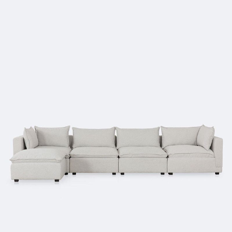Stratus Cloud 5 Piece Sectional - Perlie Cream