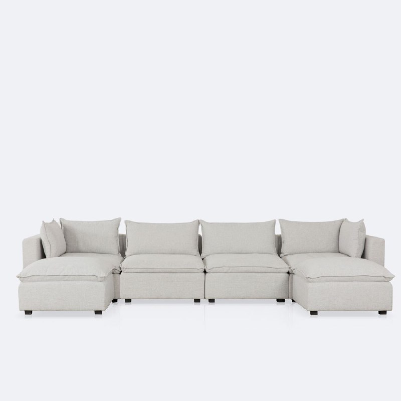 Stratus Cloud 6 Piece Sectional - Perlie Cream