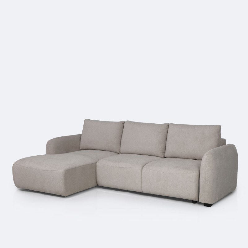 Vivo Left- Hand Facing Sectional Media Sleeper  - Savy Beige