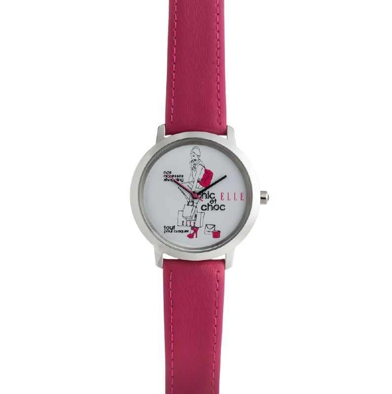ELLE WH DIAL ROSE STRAP WATCH