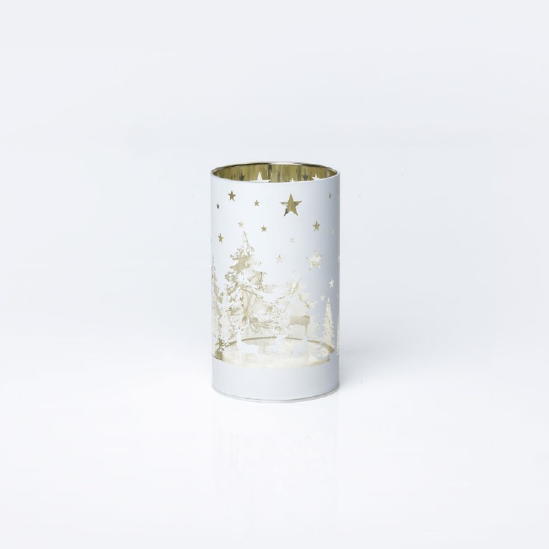 LED Cylinder Small-White Tree