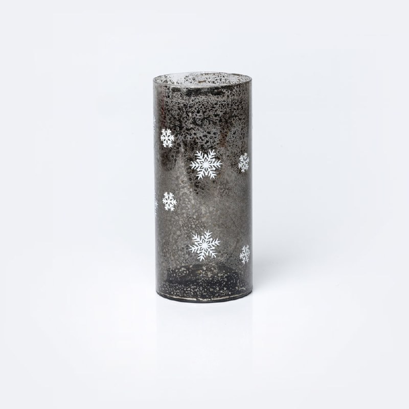 LED Cylinder Lg - Snowflake