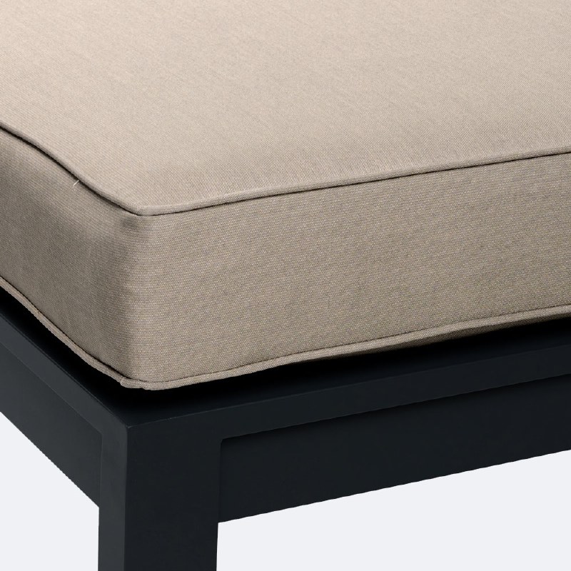 Shoreline Ottoman - Black Frame, Cast Shale Cushion