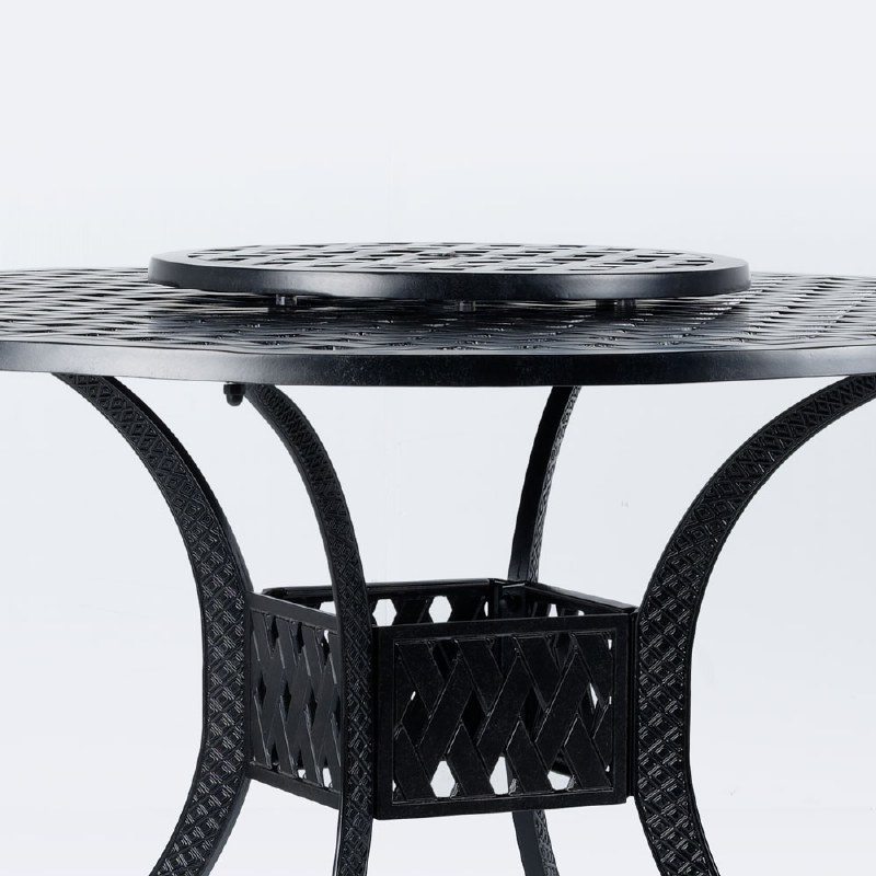 Weave 21" Round Lazy Susan - Black Tippet