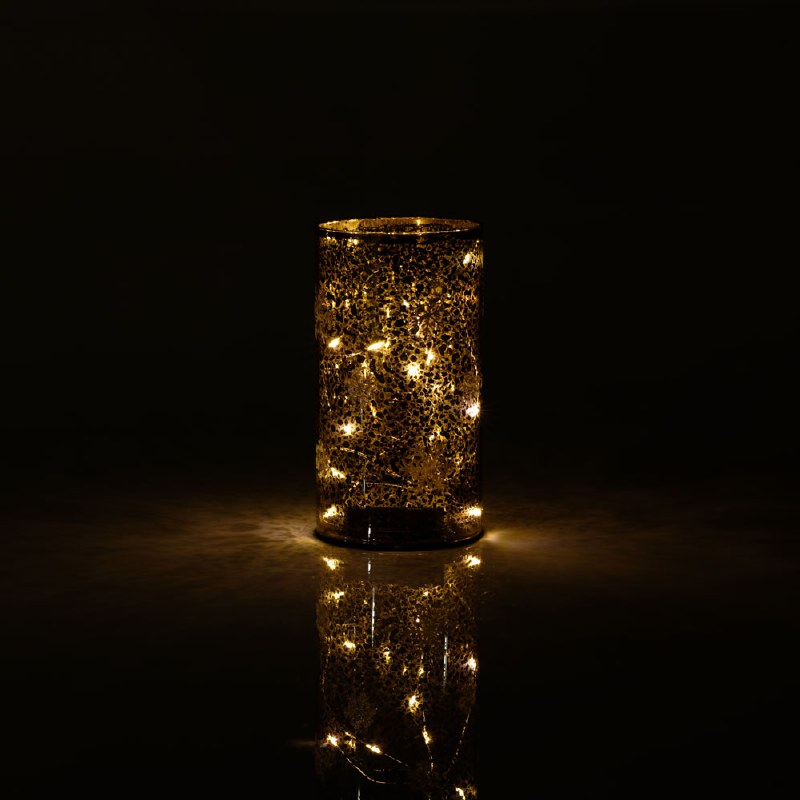 LED Cylinder Sm - Snowflake