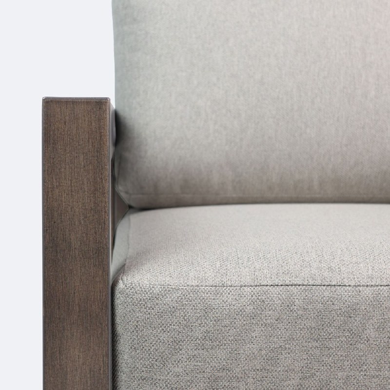 Denver Club Chair – Brushed Taupe Frame - Tan Cushions